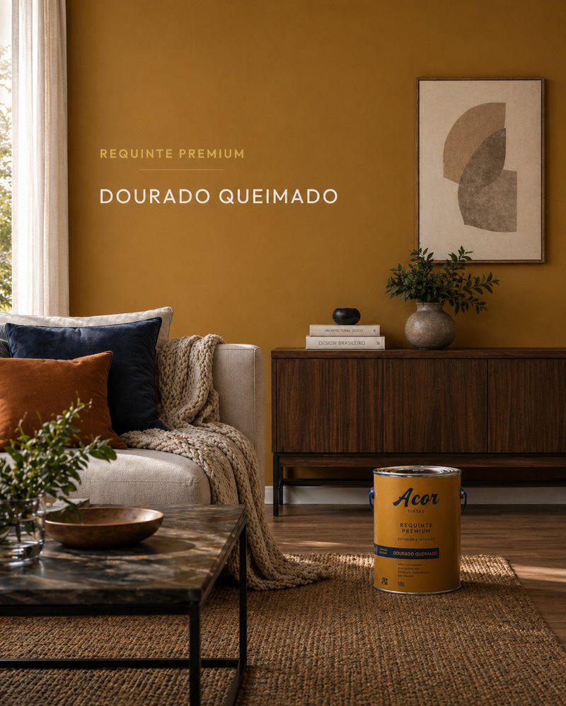 Ambiente A Cor Tintas com a cor Dourado Queimado.